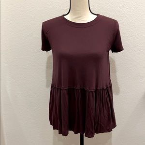 Urban Outfitters “Truly Madly Deeply” Peplum Shirt